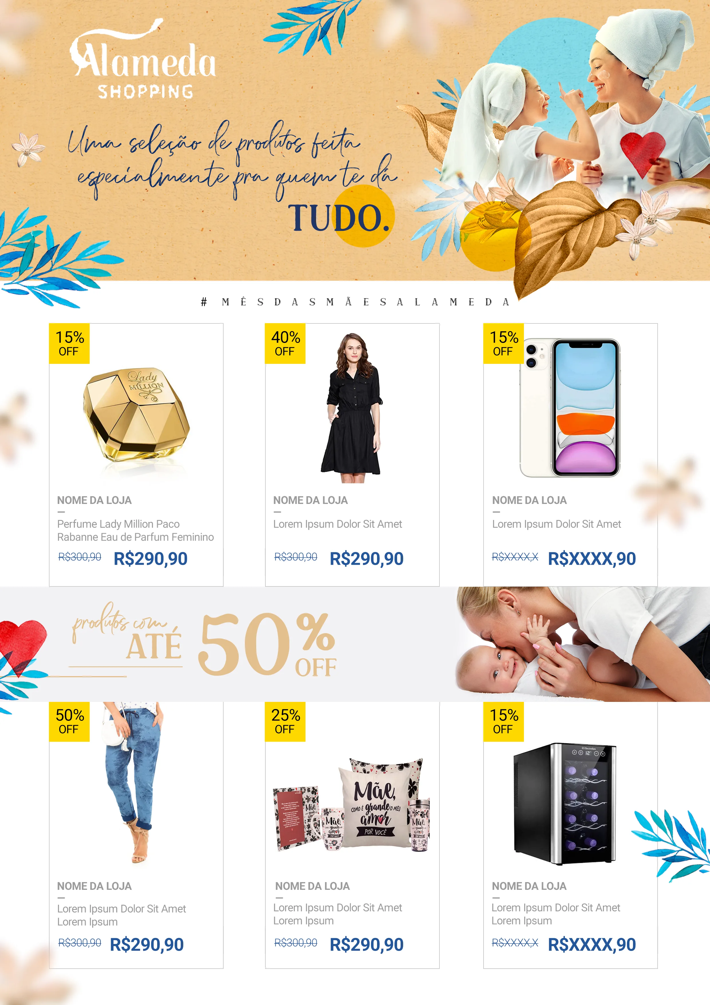 Arte final do catálogo de produtos com ofertas das lojas
