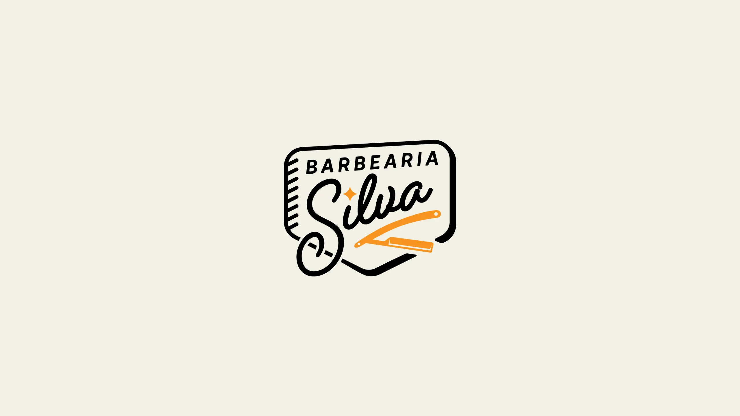 Logo Barbearia Silva sobre fundo creme