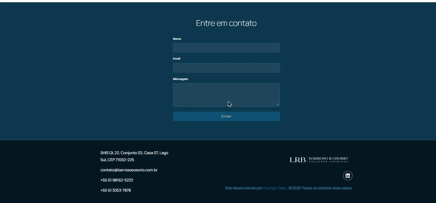 Website sections: about, team, practice areas, publications and contact